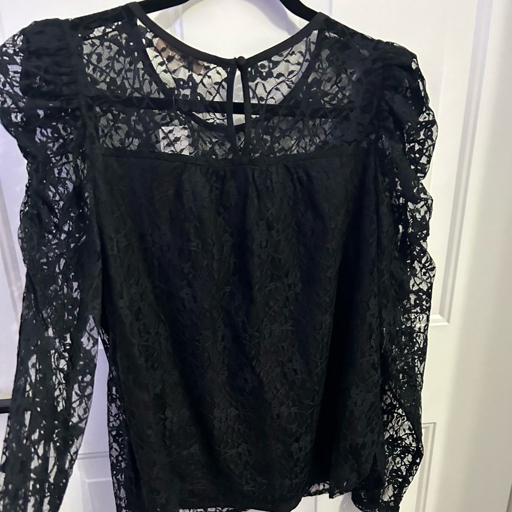 Loft Black lace blouse. NWT